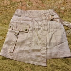 Anthropologie- Ballet Pink- Satin- NWT- Cargo Mini Skirt - Size 0